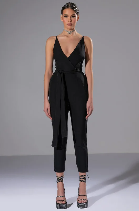 Women's Romantic Outfit Find Your Unique Flair PERFECT FIT SLEEVELESS BELTED JUMPSUIT Women's Romantic Outfit Find Your Unique Flair PERFECT FIT SLEEVELESS BELTED JUMPSUIT