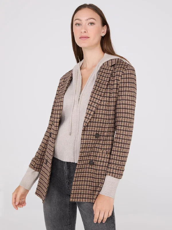 Women's Casual Wear Clothing Fashionista Favorites Houndstooth Jacquard Button-Front Blazer Women's Casual Wear Clothing Fashionista Favorites Houndstooth Jacquard Button-Front Blazer