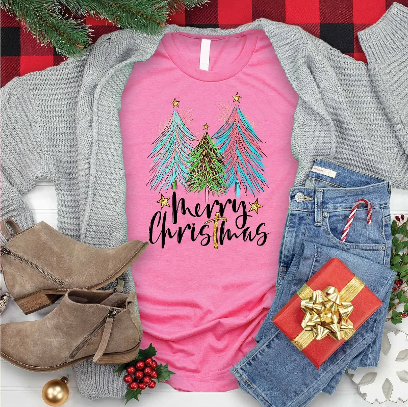 Women's Vintage Garments Discover Now Merry Christmas Trees Tee