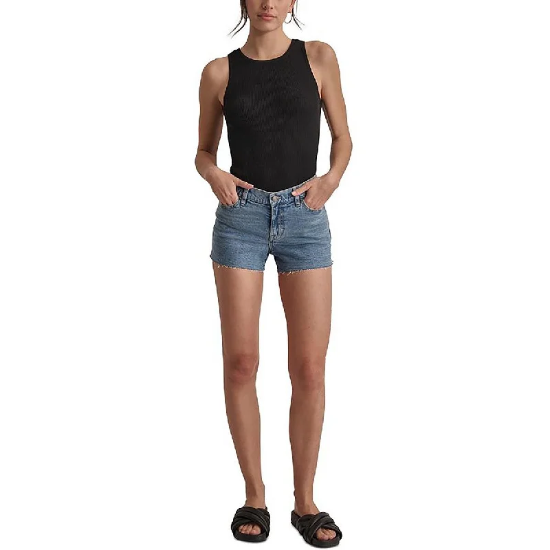 Women's Chic Outerwear Garments Style Without Limits Womens Mid Rise Split Sids Denim Shorts