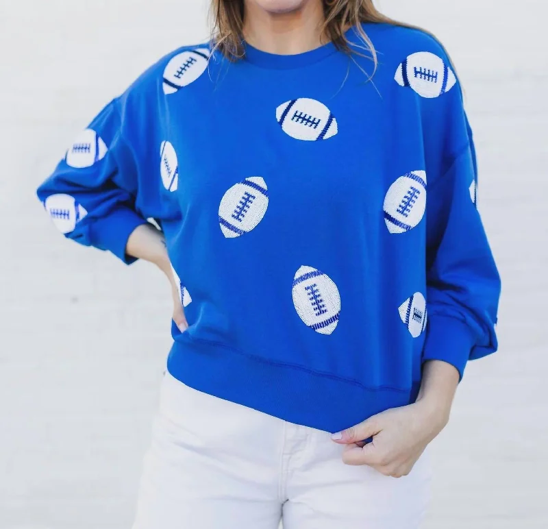 Women's Apparel Best Deals Of The Season Millie Sweatshirt In Blue/white