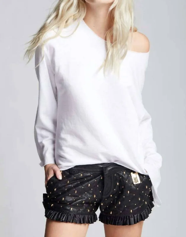 Women's Plus-Size Clothes Athleisure Wear Special Offer Bell Sleeve Sweatshirt In White Women's Plus-Size Clothes Athleisure Wear Special Offer Bell Sleeve Sweatshirt In White