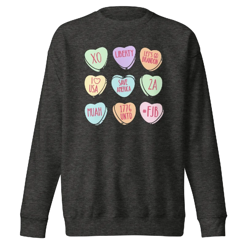 Women's Clothes For Work Odd Size Clearance Sale Candy Hearts Sweatshirt