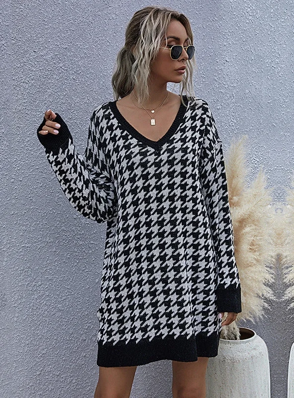 Casual Clothing For Women Absurdly Cheap Sale TastyHottie - STYLISH VINTAGE V-NECK KNITTED SWEATER DRESS Casual Clothing For Women Absurdly Cheap Sale TastyHottie - STYLISH VINTAGE V-NECK KNITTED SWEATER DRESS