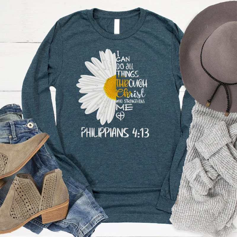 Stylish Outerwear Clothes For Women Lightweight Fabric I Can Do All Things Daisy Long Sleeve Stylish Outerwear Clothes For Women Lightweight Fabric I Can Do All Things Daisy Long Sleeve