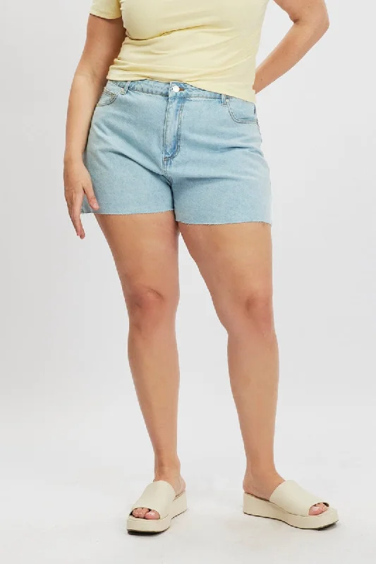 Fashionable Women's Clothing Everyday Glamour Denim Relaxed Shorts High Rise
