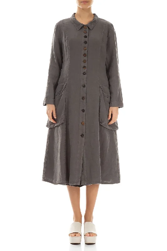 Vintage-Inspired Women's Apparel Trend Setting Wardrobe Long Buttonline Truffle Linen Jacket Vintage-Inspired Women's Apparel Trend Setting Wardrobe Long Buttonline Truffle Linen Jacket
