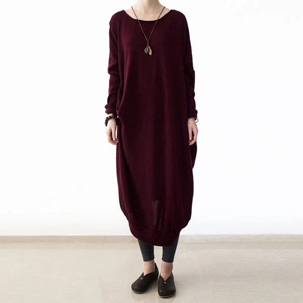 Women's Sports Apparel Low Price Special vintage burgundy knit dresses fall fashion o neck pullover women low high design long knit sweaters Women's Sports Apparel Low Price Special vintage burgundy knit dresses fall fashion o neck pullover women low high design long knit sweaters