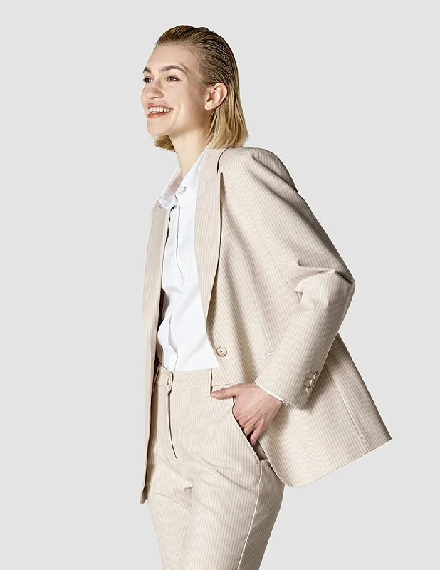 Women's Resort Garments Refined Look Essential Blazer Cream Latte