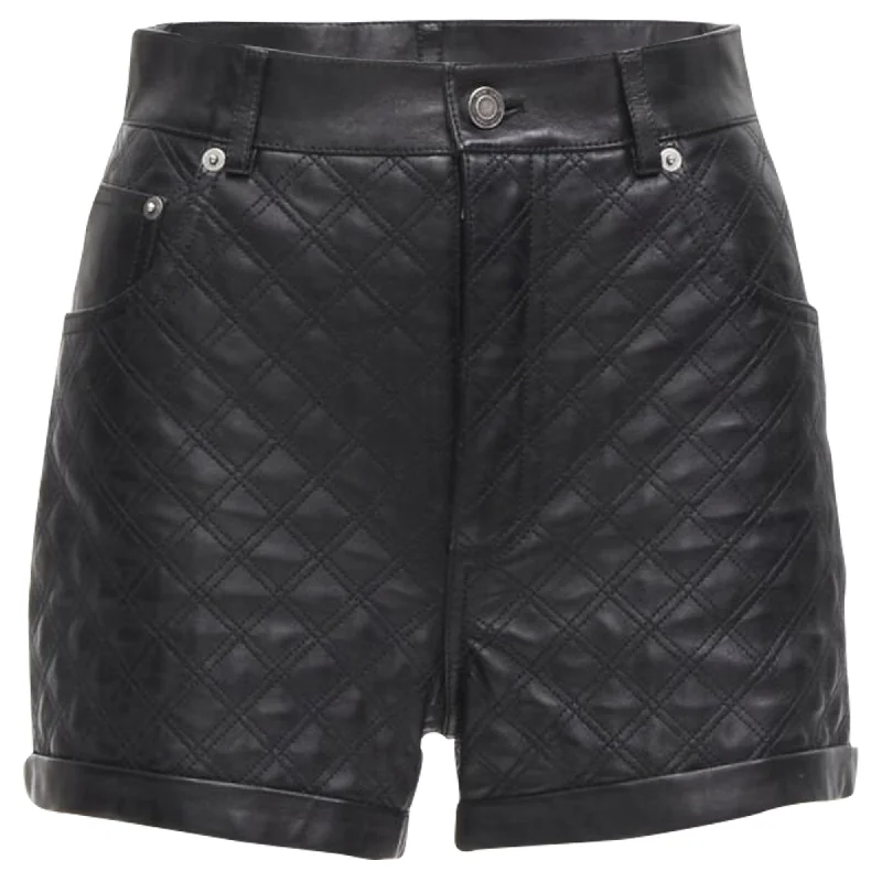 Women's Comfy Loungewear Outfit Spring Fling Sale Saint Laurent lambskin leather quilted high waisted shorts Women's Comfy Loungewear Outfit Spring Fling Sale Saint Laurent lambskin leather quilted high waisted shorts
