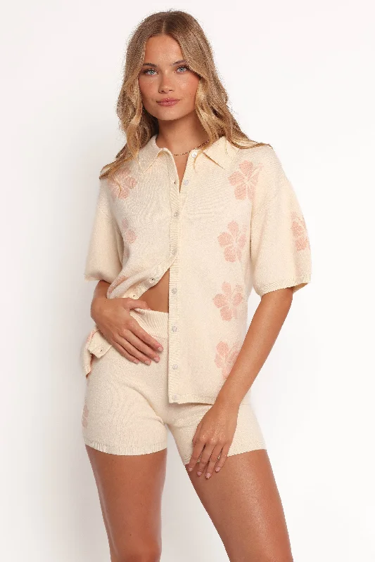 Women's Work Apparel Limited Time Offers Lela Knitted Shorts - Cream