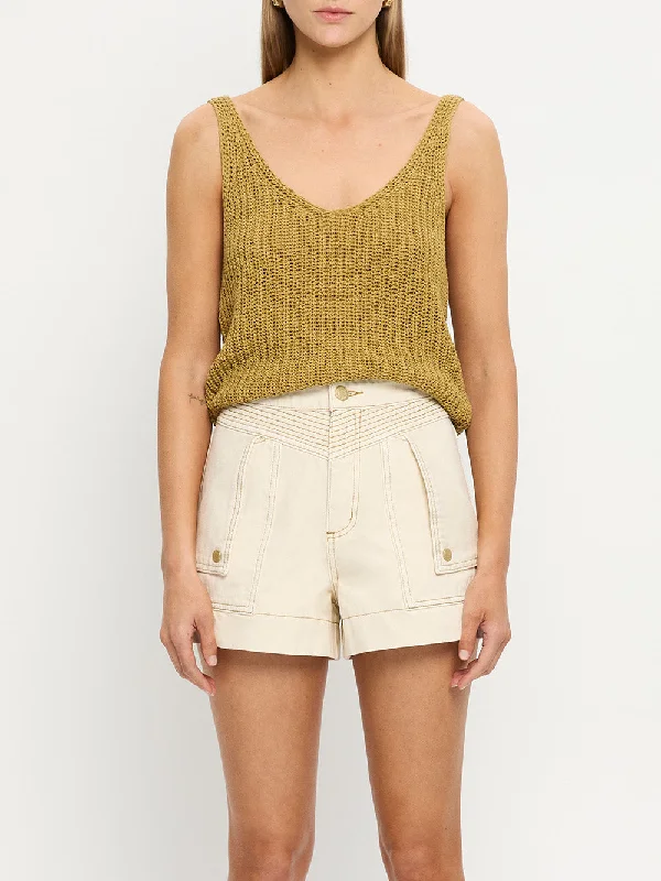 Women's Activewear Garments Ends Soon Celene Denim Short - Cream