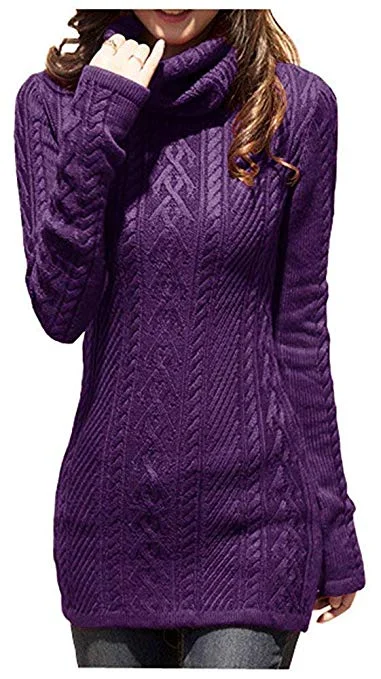 Plus-Size Women's Clothing Everyday Basics TastyHottie - Women Polo Neck Knit Stretchable Elasticity Long Slim Sweater Plus-Size Women's Clothing Everyday Basics TastyHottie - Women Polo Neck Knit Stretchable Elasticity Long Slim Sweater