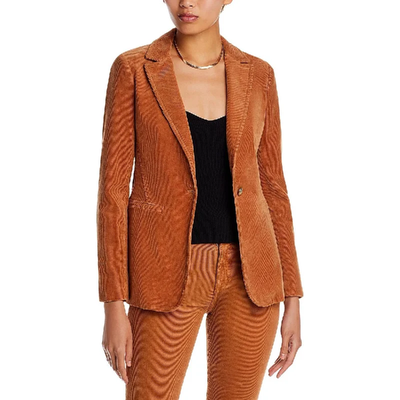 Formal Garments For Women Elegant Attire Macey Womens Corduroy Business One-Button Blazer Formal Garments For Women Elegant Attire Macey Womens Corduroy Business One-Button Blazer