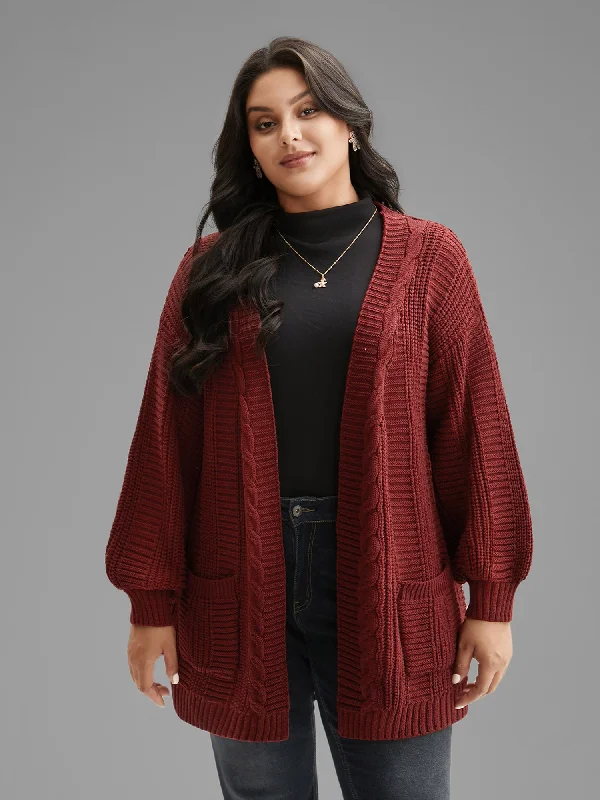 Women's Apparel And Garments Chic Outfits Cable Knit Ribbed Detailing Open Front Cardigan Women's Apparel And Garments Chic Outfits Cable Knit Ribbed Detailing Open Front Cardigan