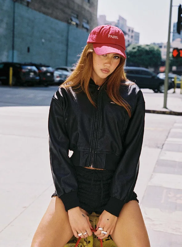 Classic Women's Apparel Score Big On Glamorous Red - Carpet Styles Sweet Disaster Faux Leather Cropped Bomber Jacket Black Classic Women's Apparel Score Big On Glamorous Red - Carpet Styles Sweet Disaster Faux Leather Cropped Bomber Jacket Black