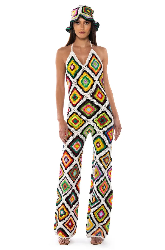 Women's Seasonal Attire Big Discounts THE WAY YOU GROOVE CROCHET HALTER JUMPSUIT