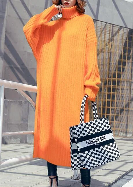 Women's Seasonal Garments Chic Style Chunky orange Sweater weather Beautiful high neck Tejidos fall knitwear Women's Seasonal Garments Chic Style Chunky orange Sweater weather Beautiful high neck Tejidos fall knitwear