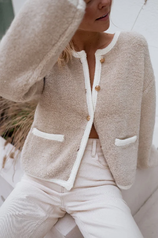 Women's Vacation Clothes Chic Allure Beige Saja Cardigan