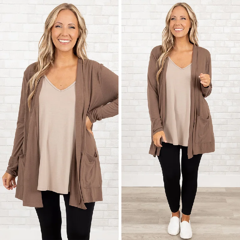 Women's Clothes And Garments Stylish Savings Kindness and Compassion Cardigan, Mocha