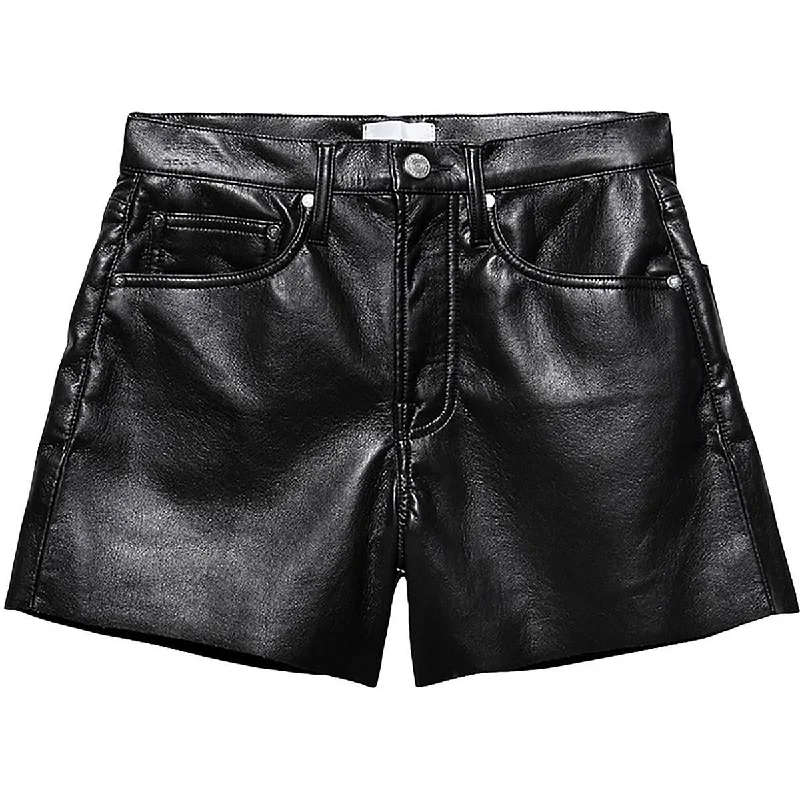 Women's Effortless Casual Outfit Pastel Styles Womens Leather Casual High-Waist Shorts Women's Effortless Casual Outfit Pastel Styles Womens Leather Casual High-Waist Shorts