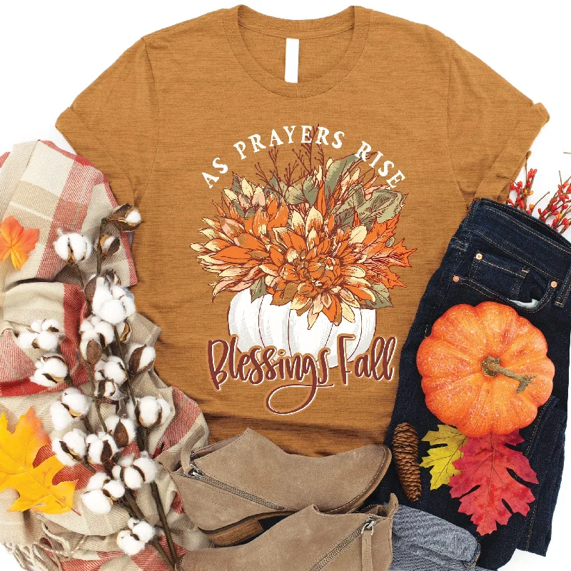 Women's Stylish Vacation Attire Athleisure Wear Promotion Blessings Fall Tee