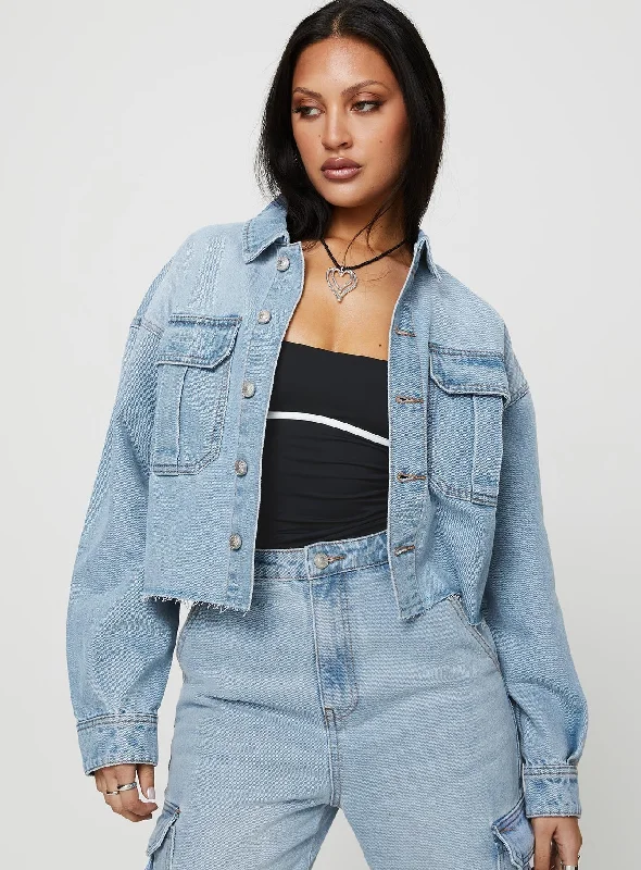 Affordable Luxury Women's Garments Effortless Chic Apparel Belgrove Cropped Denim Jacket Mid Wash Affordable Luxury Women's Garments Effortless Chic Apparel Belgrove Cropped Denim Jacket Mid Wash