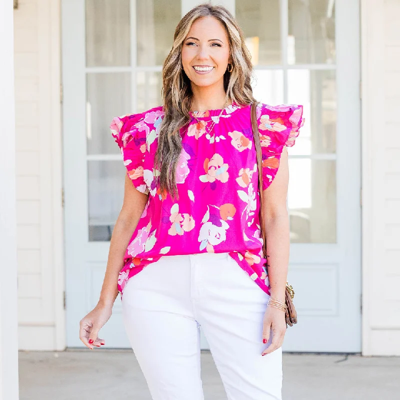 Stylish Women's Garments For Holidays Best Sellers With My Whole Heart Top, Fuchsia