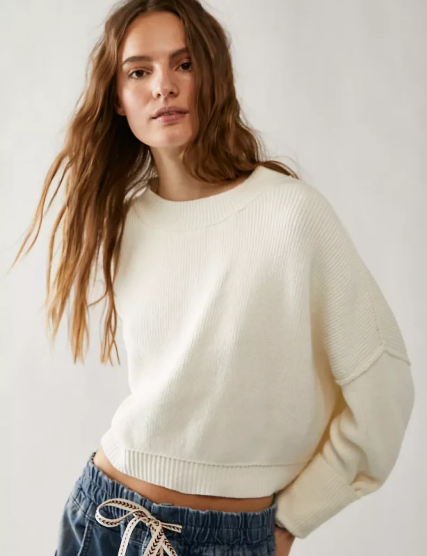 Women's Evening Clothing Flash Deals Easy Street Crop Pullover, Moon Glow