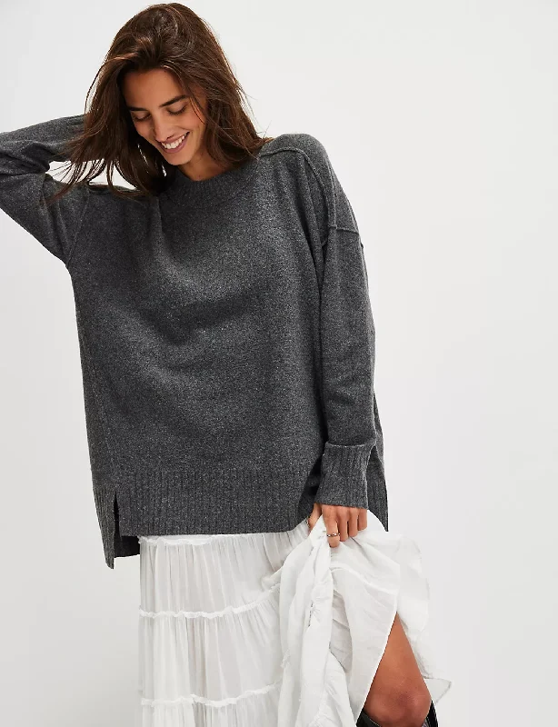 Women's Luxury Garments Save Big Phoebe Pullover, Dark Heather Grey