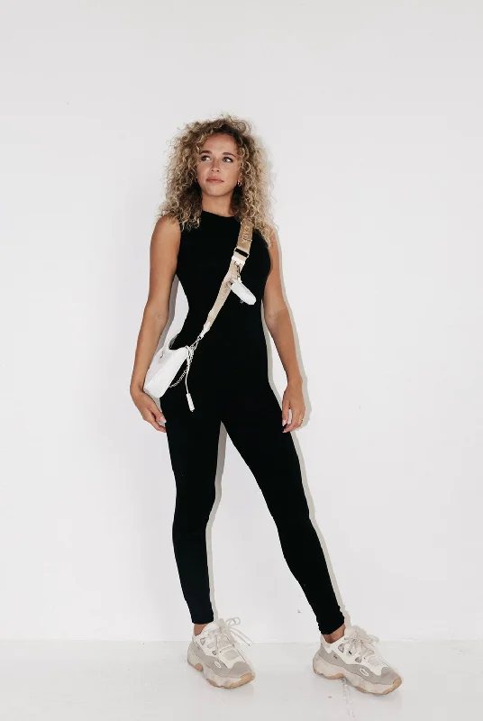 Comfortable Women's Apparel Graceful Cut Ready To Chill Jumpsuit Black