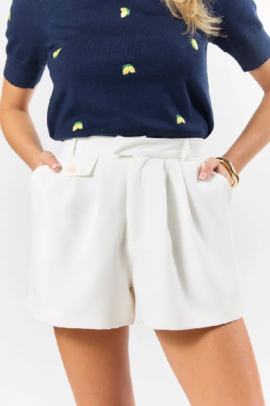 Women's Clothing Apparel Attire Sale Fresh Path Ivory Tailored Shorts