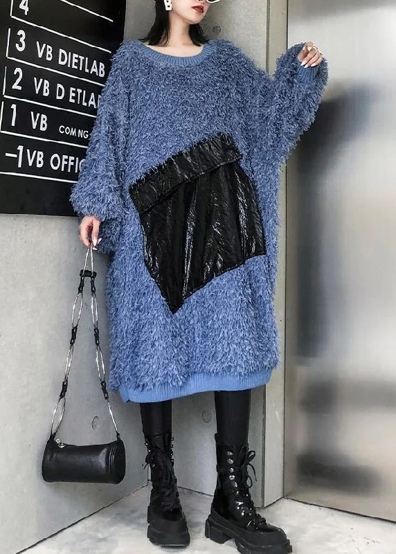 Formal Garments For Women Clearance Event Cute blue Sweater weather plus size o neck tassel Big sweater dresses Formal Garments For Women Clearance Event Cute blue Sweater weather plus size o neck tassel Big sweater dresses