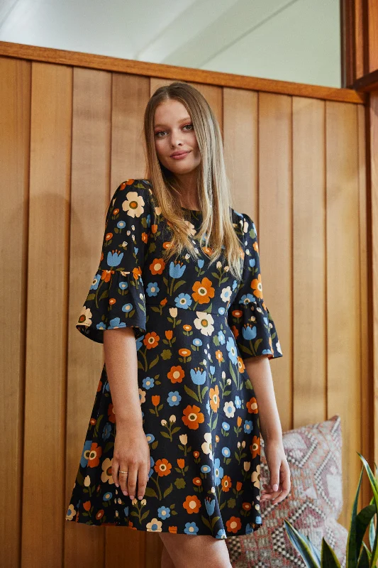 Women's Formal Apparel Trendy Street Style Attire Ingrid Floral Dress