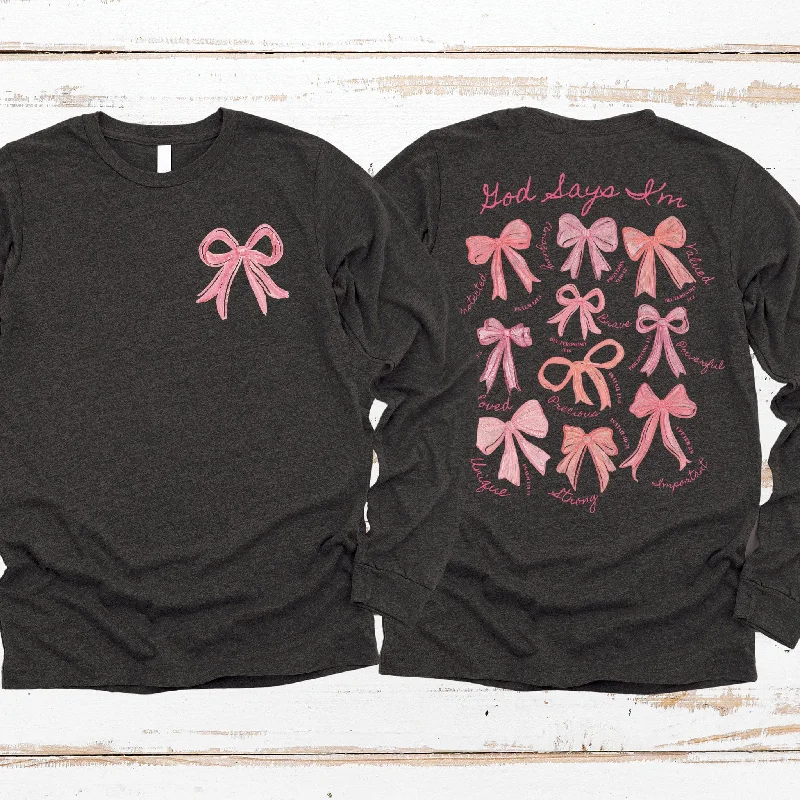 Women's Holiday Clothing Ethnic Cultural Event Wear God Says Bows Long Sleeve