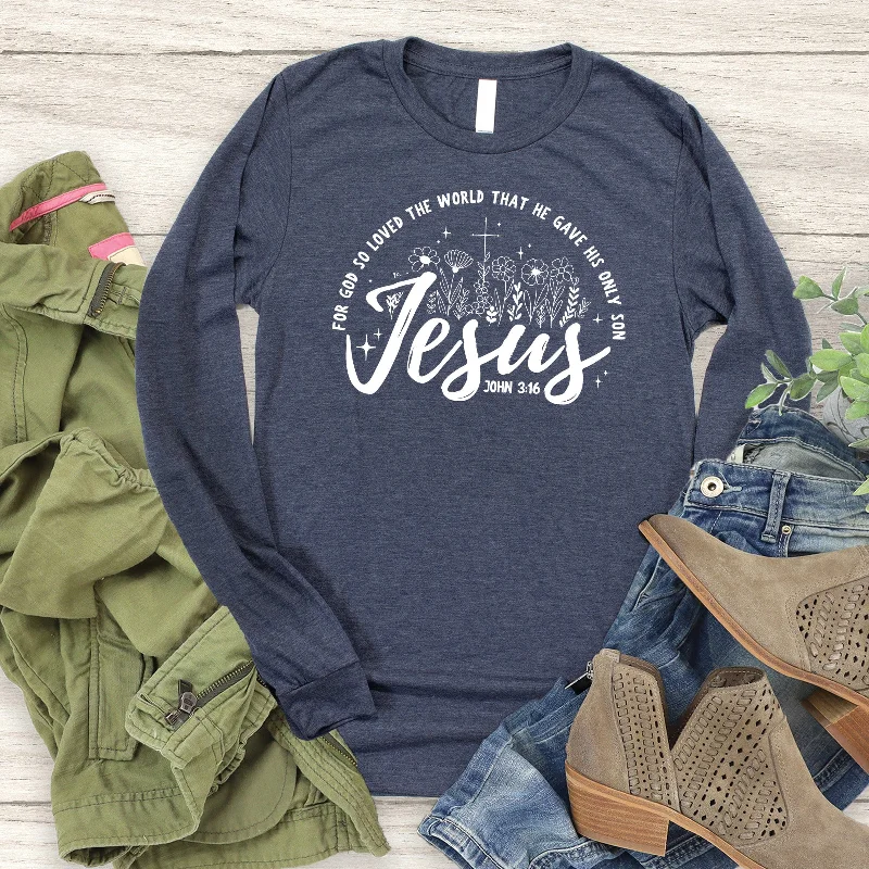 Women's Office Outfit Stylish Spring Fashion His Only Son John 3:16 Long Sleeve