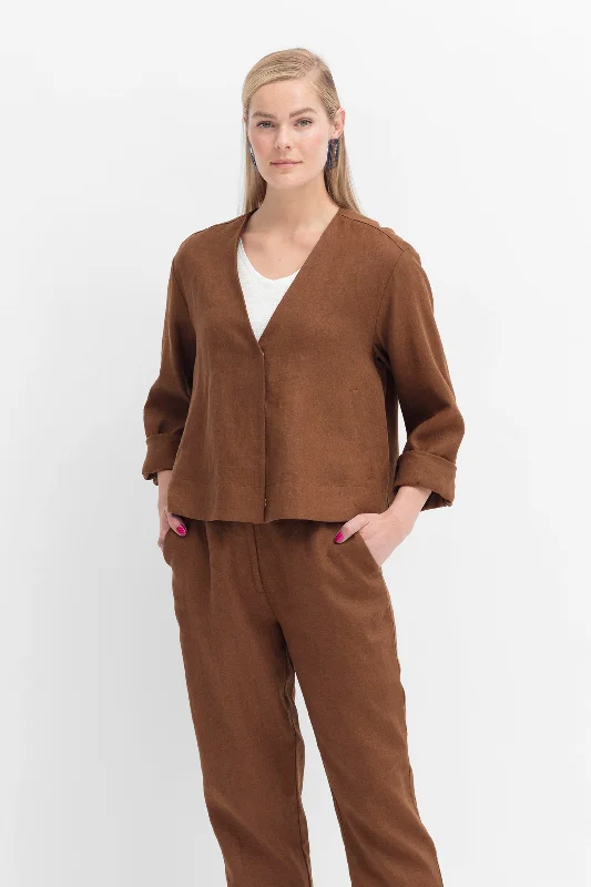 Women's Wardrobe Apparel Premium Quality Garments Fiene Linen Jacket