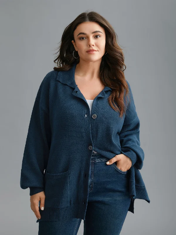 Women's High-End Clothing Spring Wardrobe Supersoft Essentials Shirt Collar Pockets Knit Cardigan Women's High-End Clothing Spring Wardrobe Supersoft Essentials Shirt Collar Pockets Knit Cardigan