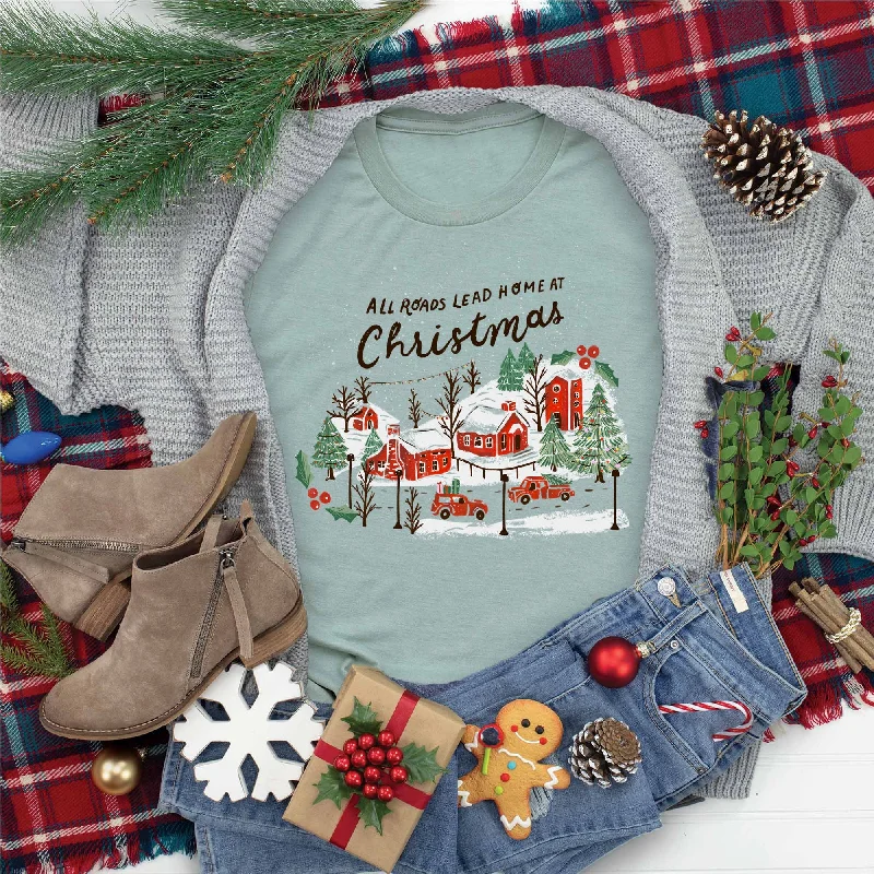 Affordable Women's Clothing Alluring Design All Roads Lead Home Tee