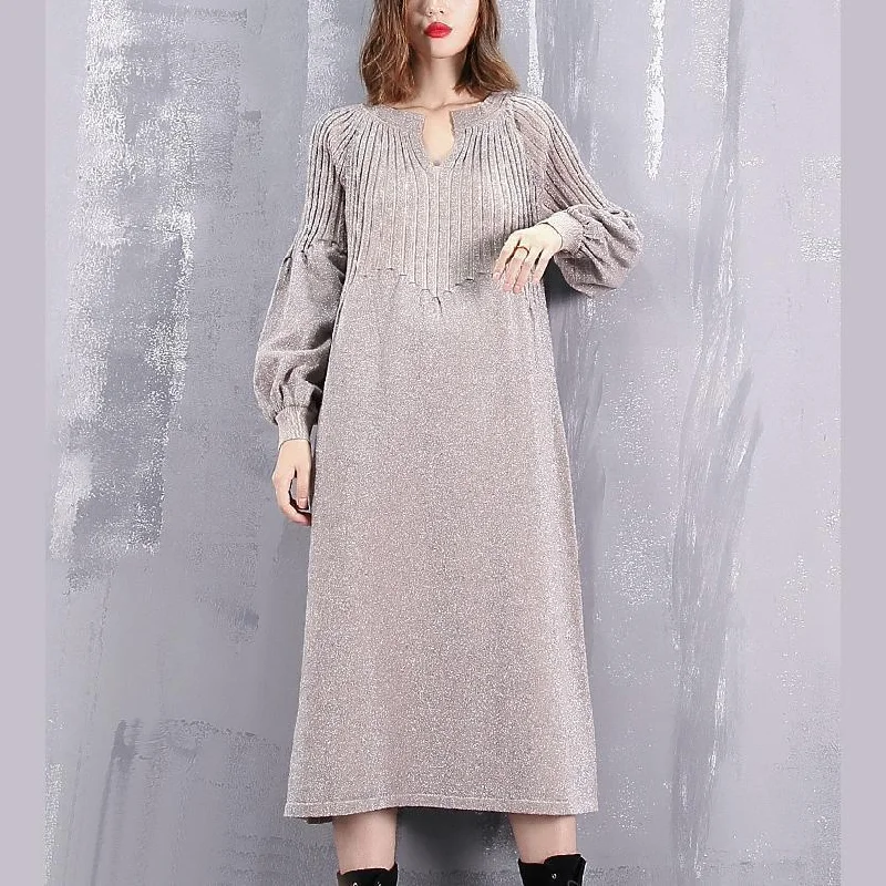Women's Formal Apparel Evening Looks warm khaki sweater dress oversized v neck winter dress New baggy Cinched winter dresses Women's Formal Apparel Evening Looks warm khaki sweater dress oversized v neck winter dress New baggy Cinched winter dresses