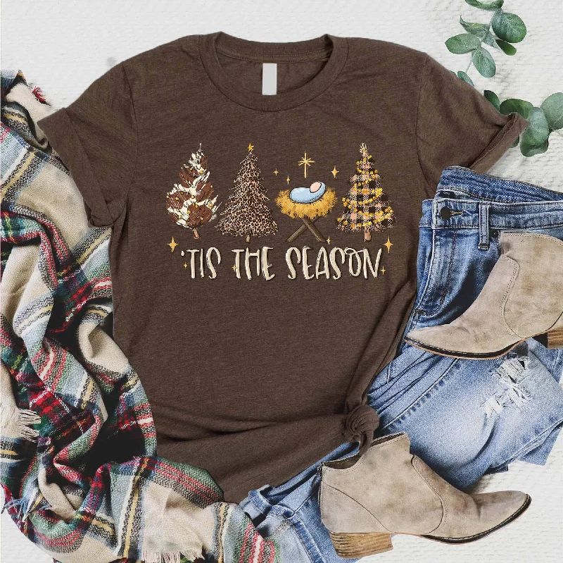 Women's Active Clothing Great Deals On Ethnic Cultural Wear Tis The Season Brown Tee Women's Active Clothing Great Deals On Ethnic Cultural Wear Tis The Season Brown Tee