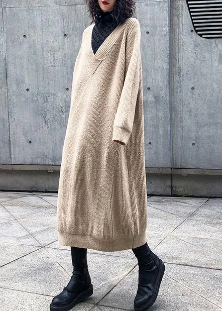 Women's Comfy Attire For Lounging Best-Sellers Women v neck Sweater dress outfit Largo khaki tunic sweater dress Women's Comfy Attire For Lounging Best-Sellers Women v neck Sweater dress outfit Largo khaki tunic sweater dress