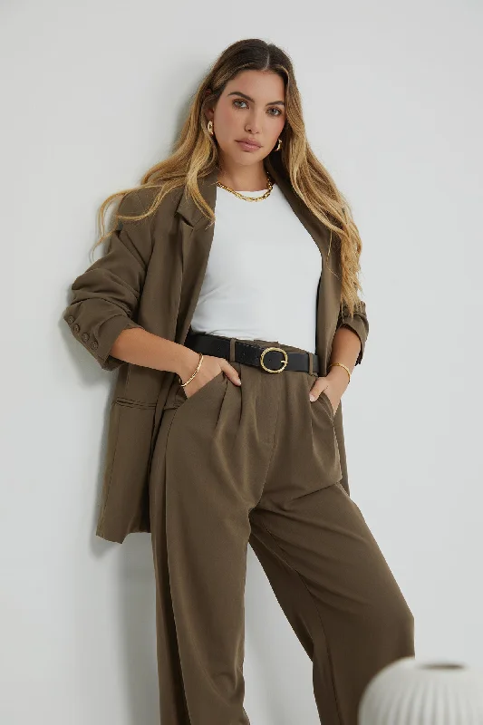Women's Clothes And Apparel Sets Art Deco Geometric Pattern Look Zephyra Blazer - Taupe Women's Clothes And Apparel Sets Art Deco Geometric Pattern Look Zephyra Blazer - Taupe