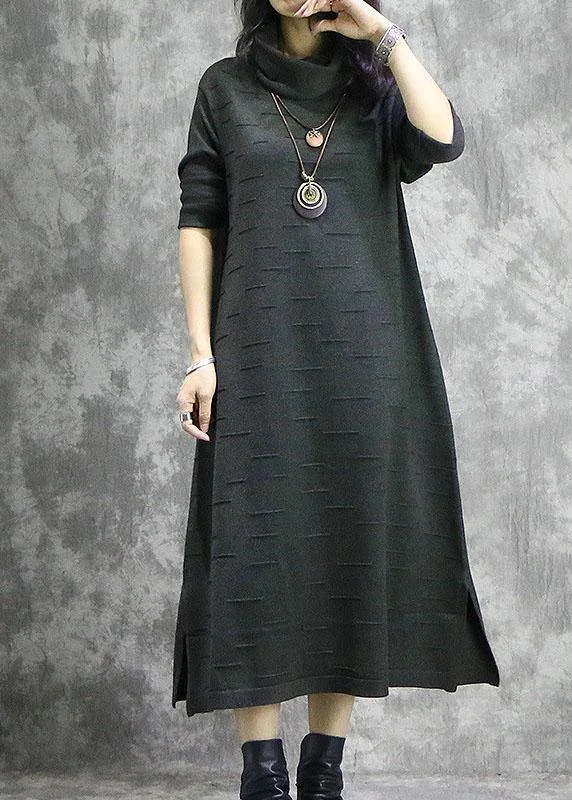 Charming Women's Garments Cool Prices Oversized black Sweater dresses DIY high neck Ugly fall knitwear Charming Women's Garments Cool Prices Oversized black Sweater dresses DIY high neck Ugly fall knitwear
