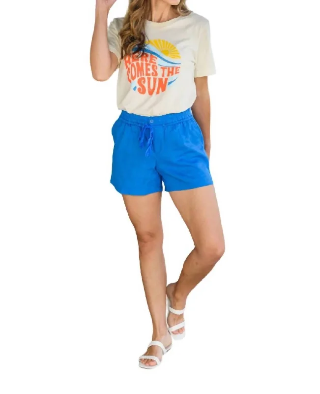 Women's Urban Clothing Ethnic Cultural Event Wear Start The Day Shorts In Blue