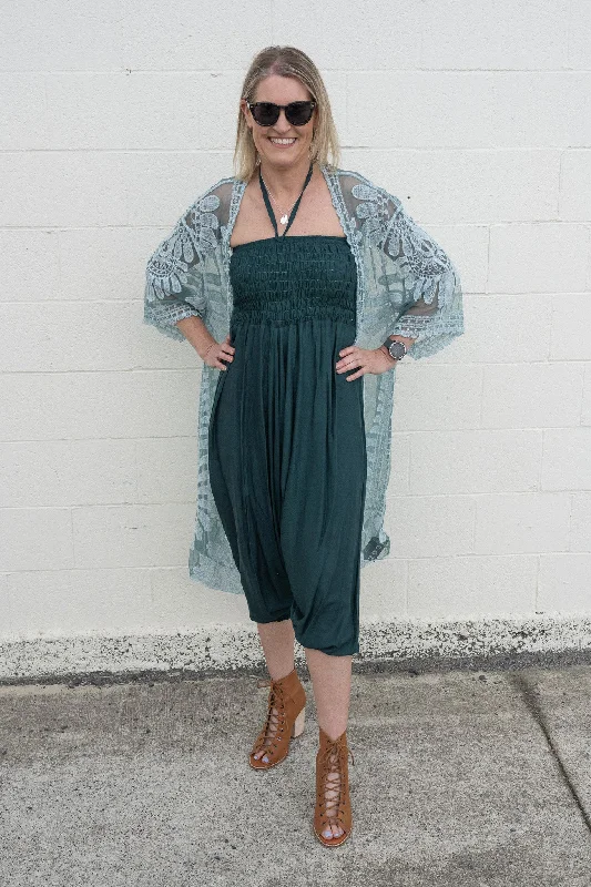 Women's Clothing Outfit Set Limited Stock Aladdin Pants/Jumpsuit - Dark Emerald