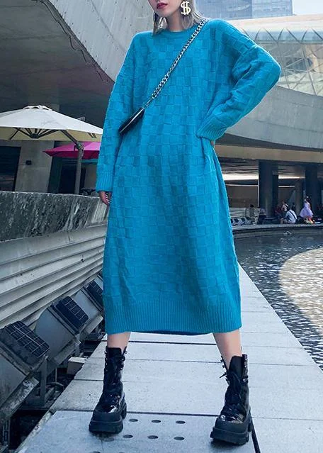Women's Trendy Garments Summer Essentials Comfy blue Sweater dress outfit Classy winter Mujer o neck knit dresses Women's Trendy Garments Summer Essentials Comfy blue Sweater dress outfit Classy winter Mujer o neck knit dresses
