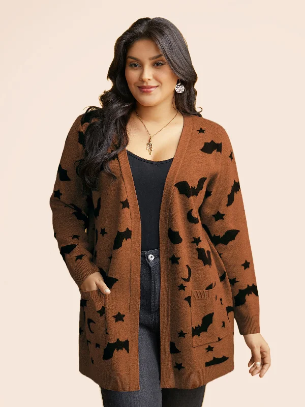 Women's Occasion Wear Clothes Save On Classic Elegant Styles Bat Printed Jacquard Cardigan Women's Occasion Wear Clothes Save On Classic Elegant Styles Bat Printed Jacquard Cardigan