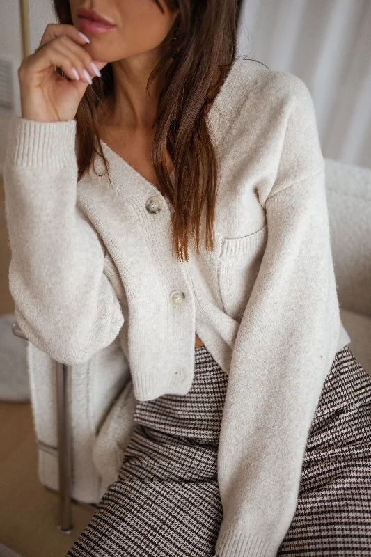 Women's Cozy Clothes Feminine Flow Beige Gaston Cardigan