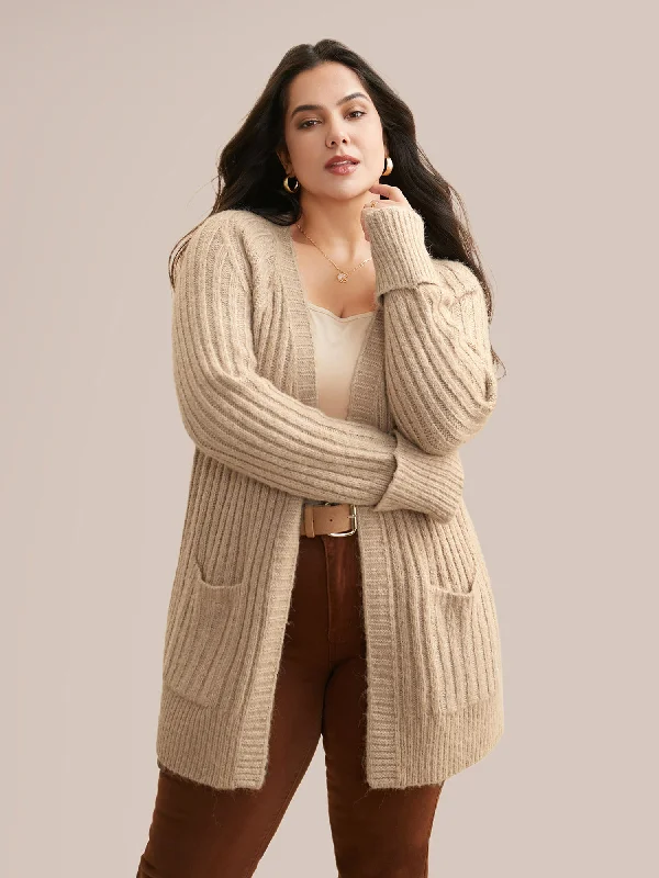 Women's Athletic Outfit Latest Trends Airy Cozy Solid Raglan Sleeve Wool Cardigan
